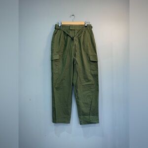 Olive Green GAP Tie Waist Cargo Pants Size 8 EUC
